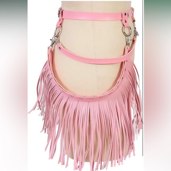 Pink fringe belt harness - Picture 4 of 6